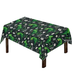 T-Rex And Dino Fossil Pattern Print Tablecloth Kitchen Home Decor
