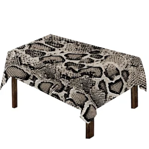 Tan And Black Snakeskin Print Tablecloth Kitchen Home Decor