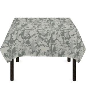 Tan Digital Camo Pattern Print Tablecloth Kitchen Home Decor