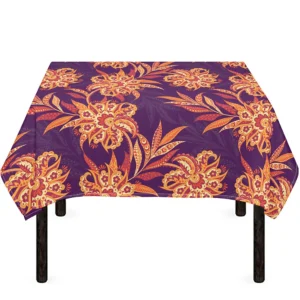 Tangerine Floral Bohemian Pattern Print Tablecloth Kitchen Home Decor