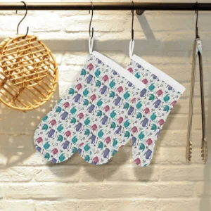 Tea Pots Pattern Print Design 05 Heat Resistant Oven Mitts & Pot Holders Set
