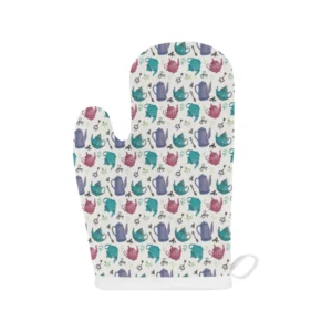 Tea Pots Pattern Print Design 05 Heat Resistant Oven Mitts & Pot Holders Set