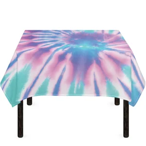 Teal And Pink Tie Dye Print Tablecloth Kitchen Home Decor