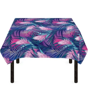 Teal And Pink Tropical Floral Print Tablecloth Kitchen Home Decor