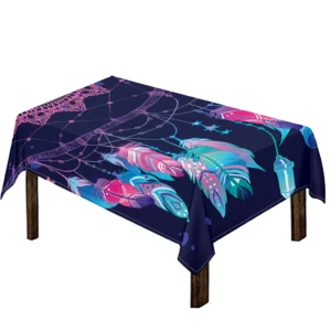 Teal And Purple Dream Catcher Print Tablecloth Kitchen Home Decor