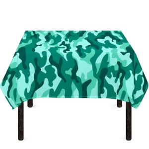Teal Camouflage Print Tablecloth Kitchen Home Decor