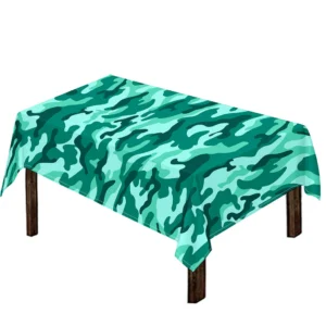 Teal Camouflage Print Tablecloth Kitchen Home Decor