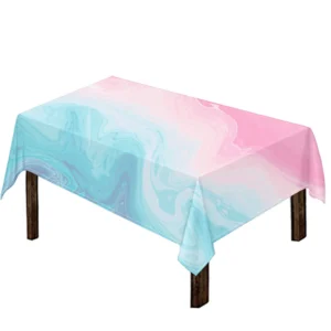Teal Pink Liquid Marble Print Tablecloth Kitchen Home Decor