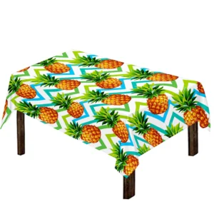 Teal Zig Zag Pineapple Pattern Print Tablecloth Kitchen Home Decor