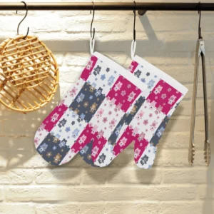 Teddy Bear Pattern Print Design 03 Heat Resistant Oven Mitts & Pot Holders Set