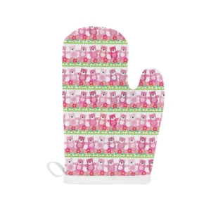Teddy Bear Pattern Print Design 04 Heat Resistant Oven Mitts & Pot Holders Set