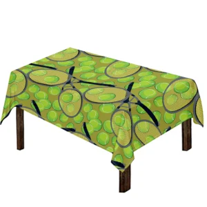 Tennis Ball And Racket Pattern Print Tablecloth Kitchen Home Decor