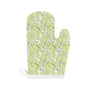 Tennis Pattern Print Design 01 Heat Resistant Oven Mitts & Pot Holders Set