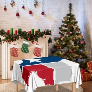 Texas State Flag Print Tablecloth Kitchen Home Decor