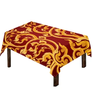 Thai Winding Vines Pattern Print Tablecloth Kitchen Home Decor
