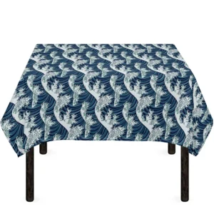 The Great Kanagawa Wave Pattern Print Tablecloth Kitchen Home Decor
