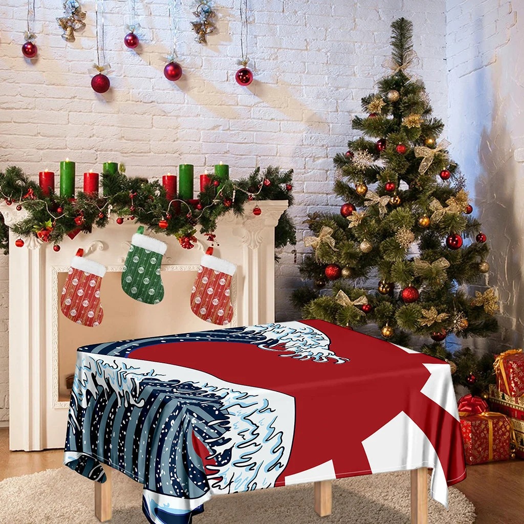 The Great Kanagawa Wave Print Tablecloth Kitchen Home Decor The Great Kanagawa Wave Print Tablecloth Kitchen Home Decor