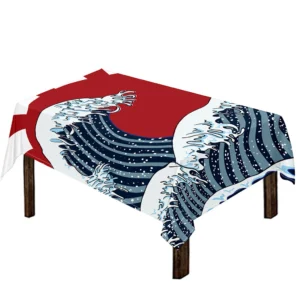 The Great Kanagawa Wave Print Tablecloth Kitchen Home Decor