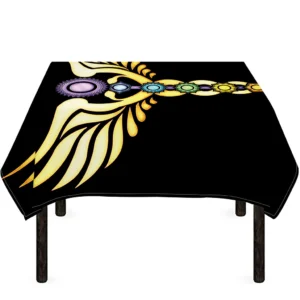 The Seven Chakras Caduceus Print Tablecloth Kitchen Home Decor