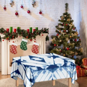 Tie Dye Shibori Pattern Print Tablecloth Kitchen Home Decor