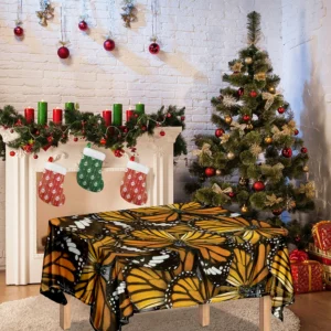 Tiger Monarch Butterfly Pattern Print Tablecloth Kitchen Home Decor