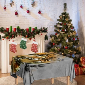 Tiger Painting Print Tablecloth Kitchen Home Decor