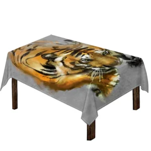 Tiger Painting Print Tablecloth Kitchen Home Decor