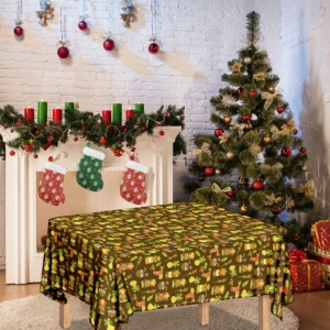 Tiki Luau Pattern Print Tablecloth Kitchen Home Decor