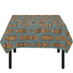 Tiki Totem Pattern Print Tablecloth Kitchen Home Decor