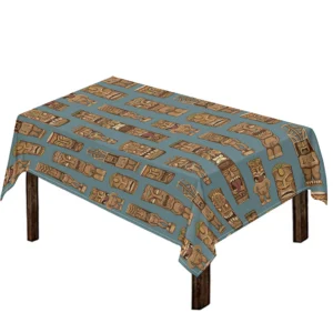 Tiki Totem Pattern Print Tablecloth Kitchen Home Decor