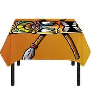 Tiki Totem Print Tablecloth Kitchen Home Decor