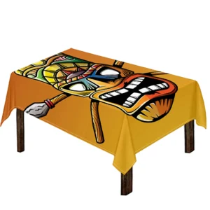 Tiki Totem Print Tablecloth Kitchen Home Decor