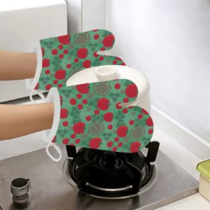 Tomato Design Pattern Heat Resistant Oven Mitts Pot Holders Set