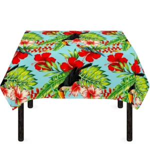 Toucan Parrot Tropical Pattern Print Tablecloth Kitchen Home Decor
