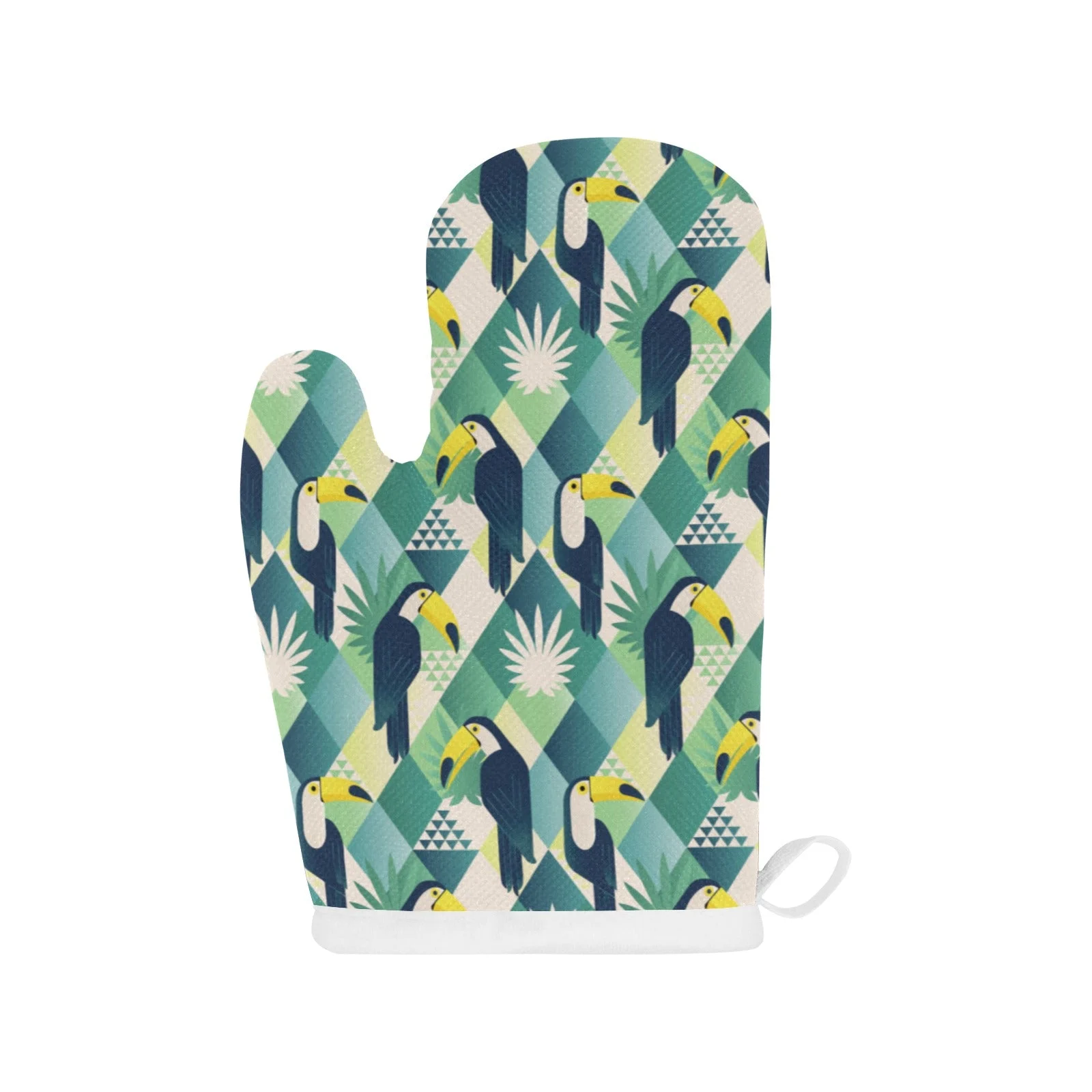 Toucan Tropical Leaves Design Pattern Heat Resistant Oven Mitts Pot Holders Set Toucan Tropical Leaves Design Pattern Heat Resistant Oven Mitts Pot Holders Set