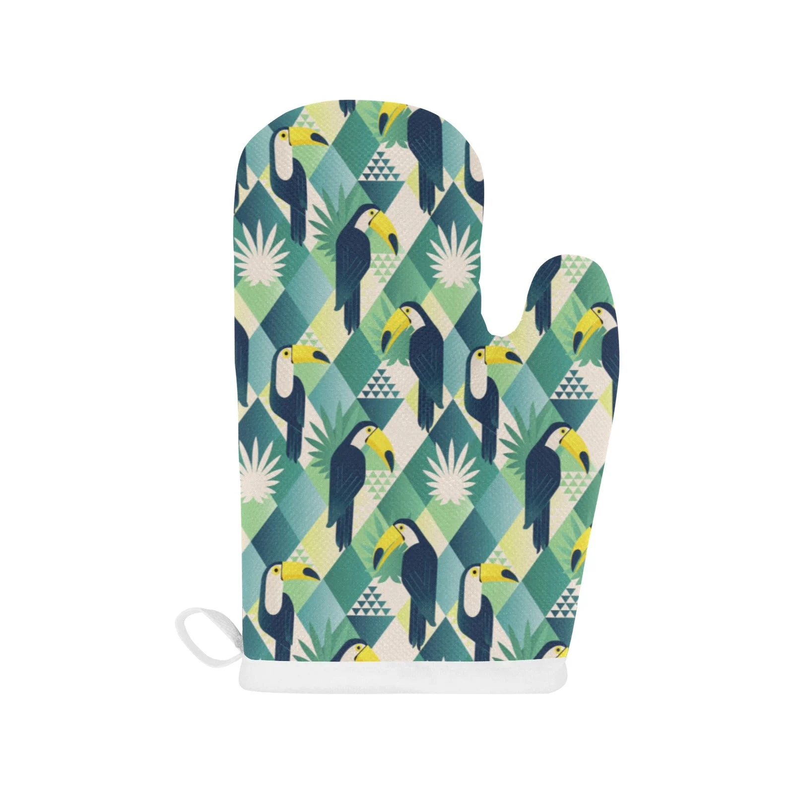 Toucan Tropical Leaves Design Pattern Heat Resistant Oven Mitts Pot Holders Set Toucan Tropical Leaves Design Pattern Heat Resistant Oven Mitts Pot Holders Set