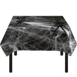 Toy Spiders And Cobweb Print Tablecloth Kitchen Home Decor