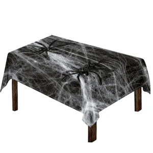 Toy Spiders And Cobweb Print Tablecloth Kitchen Home Decor