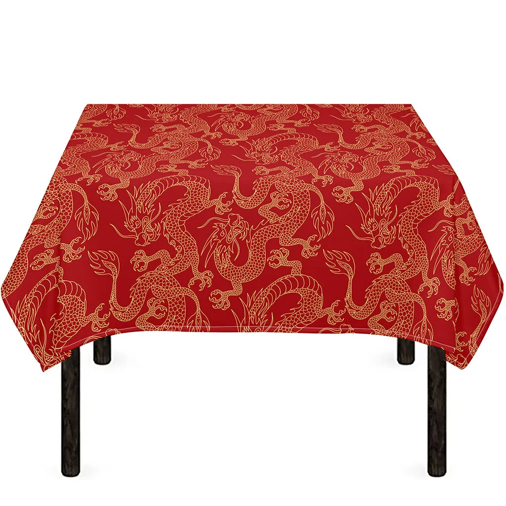 Traditional Chinese Dragon Pattern Print Tablecloth Kitchen Home Decor Traditional Chinese Dragon Pattern Print Tablecloth Kitchen Home Decor