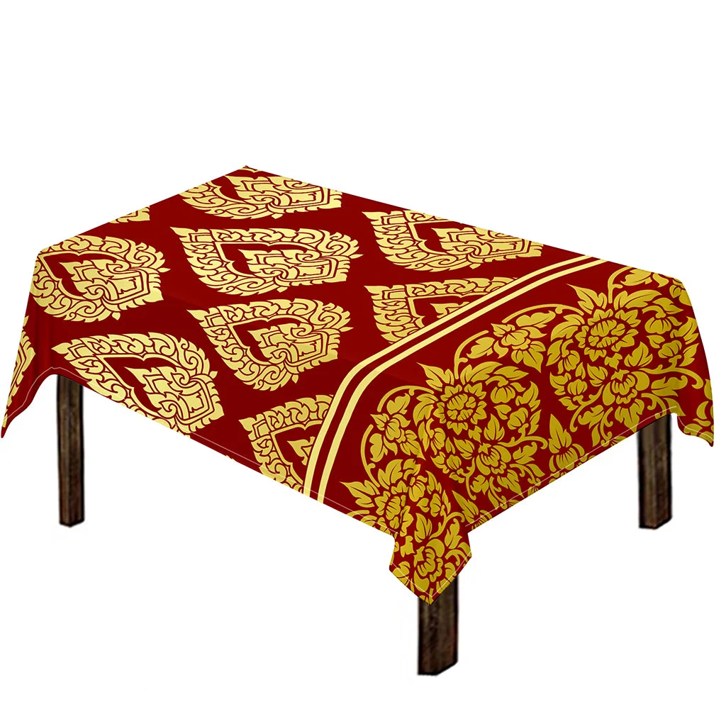 Traditional Thai Pattern Print Tablecloth Kitchen Home Decor Traditional Thai Pattern Print Tablecloth Kitchen Home Decor