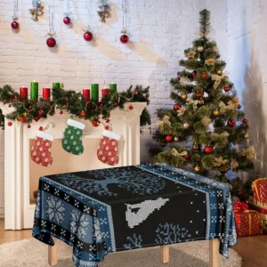 Tree Of Life And Howling Wolves Print Tablecloth Kitchen Home Decor