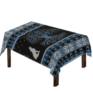 Tree Of Life And Howling Wolves Print Tablecloth Kitchen Home Decor