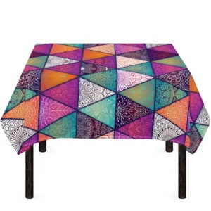 Triangle Bohemian Mandala Pattern Print Tablecloth Kitchen Home Decor