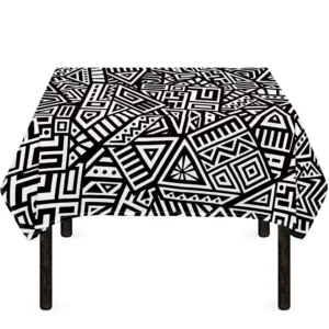 Tribal Aztec Geometric Pattern Print Tablecloth Kitchen Home Decor