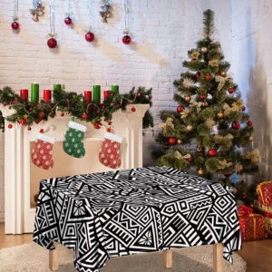 Tribal Aztec Geometric Pattern Print Tablecloth Kitchen Home Decor