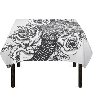 Tribal Indian Bull Skull Print Tablecloth Kitchen Home Decor