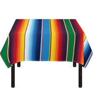 Tribal Mexican Blanket Stripe Print Tablecloth Kitchen Home Decor