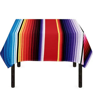Tribal Serape Blanket Stripe Print Tablecloth Kitchen Home Decor