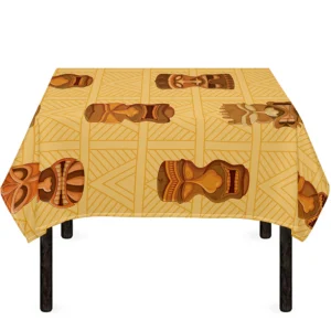 Tribal Tiki Mask Pattern Print Tablecloth Kitchen Home Decor