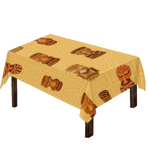 Tribal Tiki Mask Pattern Print Tablecloth Kitchen Home Decor